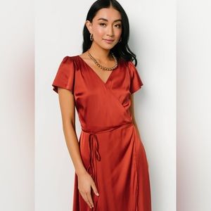 Terracotta Satin Dress